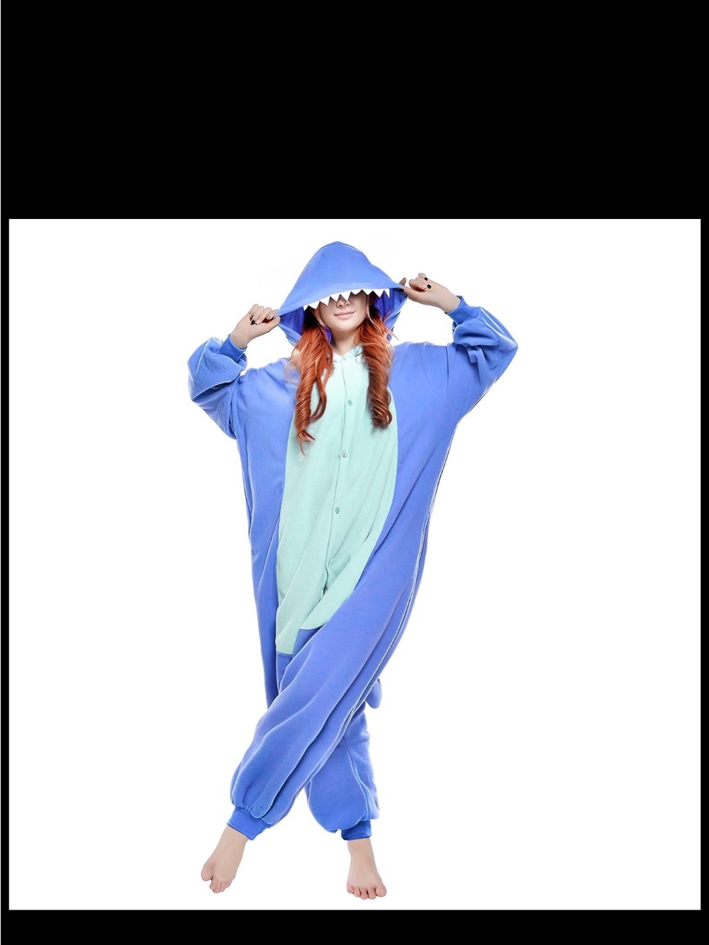 Blue Shark Onesie Pajama with Mint Belly
